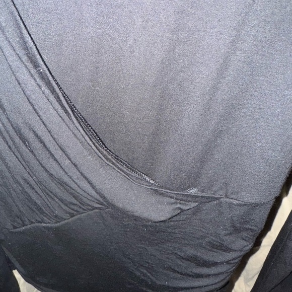 Express Black Asymmetrical Ruched Long Sleeve Blouse - Picture 5 of 7